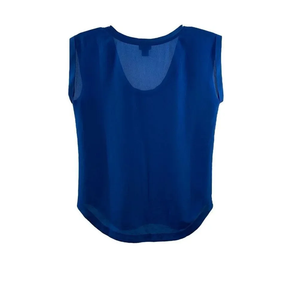 J Crew Royal Blue Chiffon Blouse Size 00